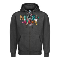 Charcoal Heather Nurse on duty Zipper Hoodie - CowGirlArtShop