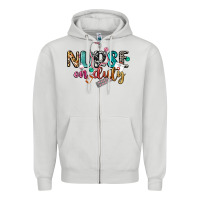 Dove Grey Nurse on duty Zipper Hoodie - CowGirlArtShop