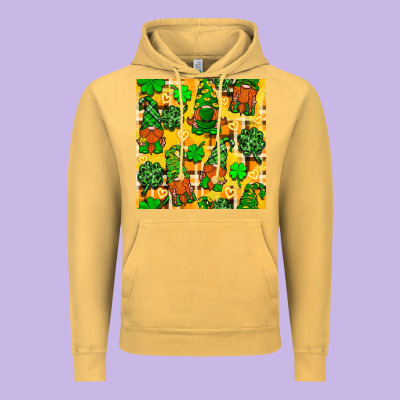 St. Patricks Gnomies Seamless Pattern Vintage Hoodie Designed By Bundleandbundleshop