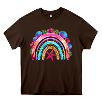 Chocolate Brown summer rainbow Heavy Core Tee - NancyCooperArtShop