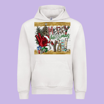Merry Christmas Y'all Urban Hoodie Designed By Cowhidedigitalart