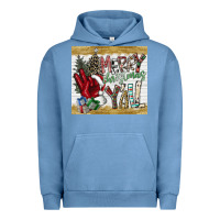 Pigment Pebble Blue merry christmas y'all Urban Hoodie - CowhideDigitalArt