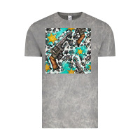 Cloud Rock Western Gun And Sheriff Stars With Cowhide Seamless Pattern Vintage Tee - BundleAndBundleShop