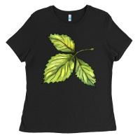 Black green leaf Ladies Tee - BarkalooDesign