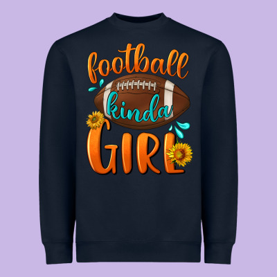 Football Kinda Girl Heavyweight Sweatshirt Designed By Nancycooperartshop