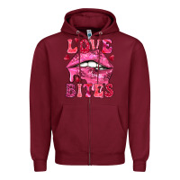 Burgundy Love bites Valentine's Day Zipper Hoodie - HowdyJamesFarm