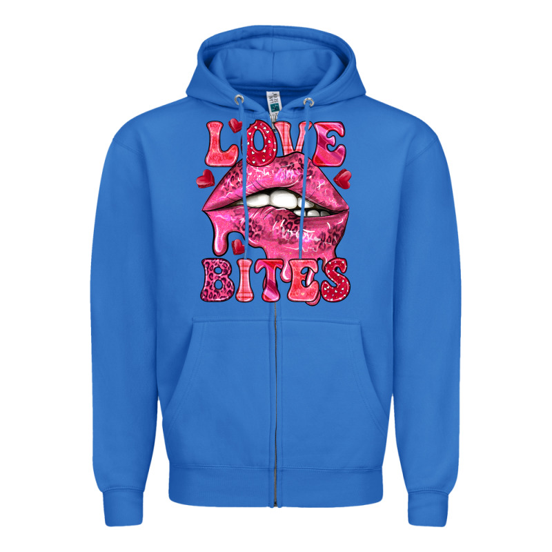 Love Bites Valentine's Day Zipper Hoodie by HowdyJamesFarm | Teevron