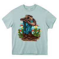 Arona western boots and hat cactus leopard serape pattern Heavy Core Tee - BarkalooDesign