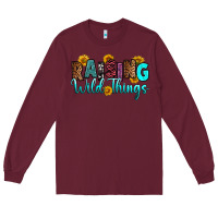 Burgundy raising wild things Long Sleeve Tee - RanaPortraitStore
