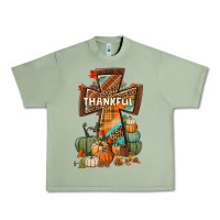 Oil Green thankful fall cross Urban Heavy Tee - BundleAndBundleShop