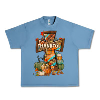 Pebble Blue thankful fall cross Urban Heavy Tee - BundleAndBundleShop