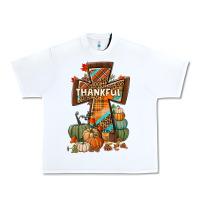 White thankful fall cross Urban Heavy Tee - BundleAndBundleShop