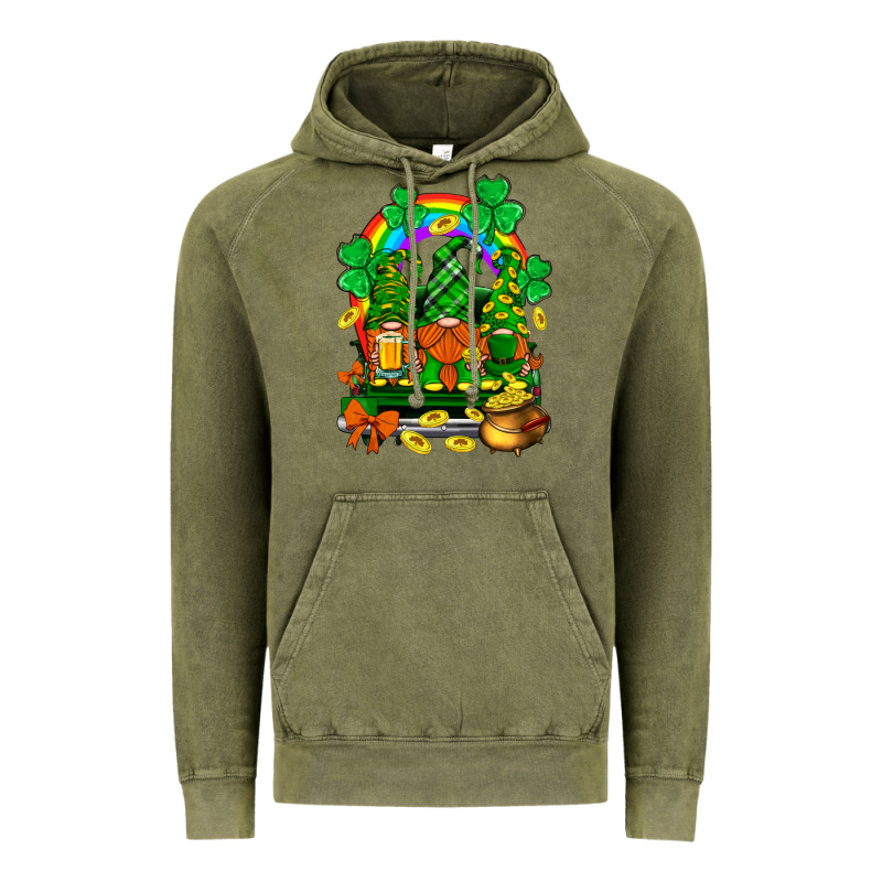 St. Patricks Gnomes Truck With Rainbow Vintage Hoodie by BundleAndBundleShop | Teevron