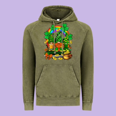 St. Patricks Gnomes Truck With Rainbow Vintage Hoodie Designed By Bundleandbundleshop