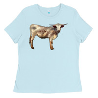 Baby Blue Texas Longhorn Heifer Ladies Tee - LillyAllenDesigns