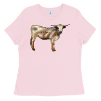 Bubblegum Pink Texas Longhorn Heifer Ladies Tee - LillyAllenDesigns