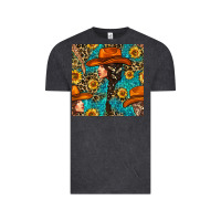 Vintage Black Western Girl Hair Clasp And Sunflower With Leopard And Glitter Seamles Vintage Tee - BundleAndBundleShop