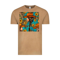 Vintage Camel Western Girl Hair Clasp And Sunflower With Leopard And Glitter Seamles Vintage Tee - BundleAndBundleShop