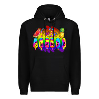 Black Hello Summer Tie Dye Premium Hoodie - CowCowDesign
