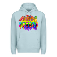 Blue Mist Hello Summer Tie Dye Premium Hoodie - CowCowDesign