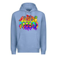 Colony Blue Hello Summer Tie Dye Premium Hoodie - CowCowDesign