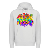Dove Grey Hello Summer Tie Dye Premium Hoodie - CowCowDesign