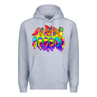 Heather Grey Hello Summer Tie Dye Premium Hoodie - CowCowDesign