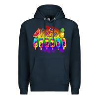 Navy Hello Summer Tie Dye Premium Hoodie - CowCowDesign