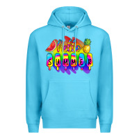 Ocean Blue Hello Summer Tie Dye Premium Hoodie - CowCowDesign