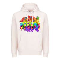 Pale Pink Hello Summer Tie Dye Premium Hoodie - CowCowDesign