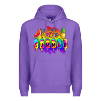 Purple Hello Summer Tie Dye Premium Hoodie - CowCowDesign