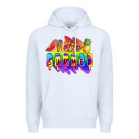 White Hello Summer Tie Dye Premium Hoodie - CowCowDesign