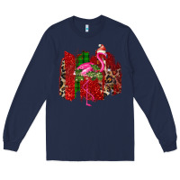 Navy Christmas Flamingo Long Sleeve Tee - Bettercallsaul