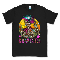 Black Cowgirl Skeleton With Landscape Classic Tee - BundleAndBundleShop
