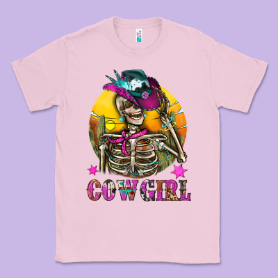 Cowgirl Skeleton With Landscape Classic Tee Designed By Bundleandbundleshop
