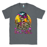 Charcoal Heather Cowgirl Skeleton With Landscape Classic Tee - BundleAndBundleShop