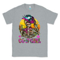 Heather Grey Cowgirl Skeleton With Landscape Classic Tee - BundleAndBundleShop