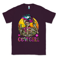 Plum Cowgirl Skeleton With Landscape Classic Tee - BundleAndBundleShop