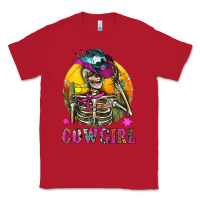 Red Cowgirl Skeleton With Landscape Classic Tee - BundleAndBundleShop