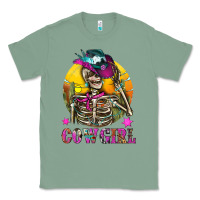 Sage Cowgirl Skeleton With Landscape Classic Tee - BundleAndBundleShop