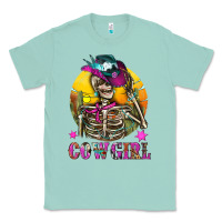 Seafoam Cowgirl Skeleton With Landscape Classic Tee - BundleAndBundleShop
