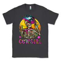 Smoke Cowgirl Skeleton With Landscape Classic Tee - BundleAndBundleShop