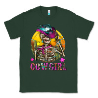 Sports Green Cowgirl Skeleton With Landscape Classic Tee - BundleAndBundleShop
