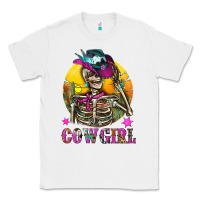 White Cowgirl Skeleton With Landscape Classic Tee - BundleAndBundleShop