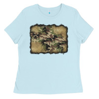 Baby Blue camouflage glitter background Ladies Tee - Jasminsmagicworld
