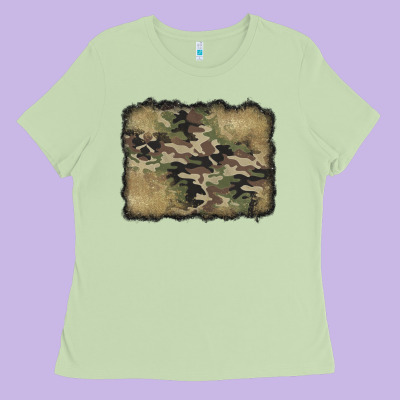 Camouflage Glitter Background Ladies Tee Designed By Jasminsmagicworld