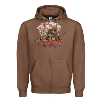 Chestnut Long live cowboys cards Zipper Hoodie - HowdyJamesFarm