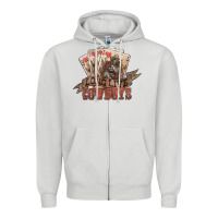 Dove Grey Long live cowboys cards Zipper Hoodie - HowdyJamesFarm