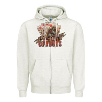 Oatmeal Heather Long live cowboys cards Zipper Hoodie - HowdyJamesFarm