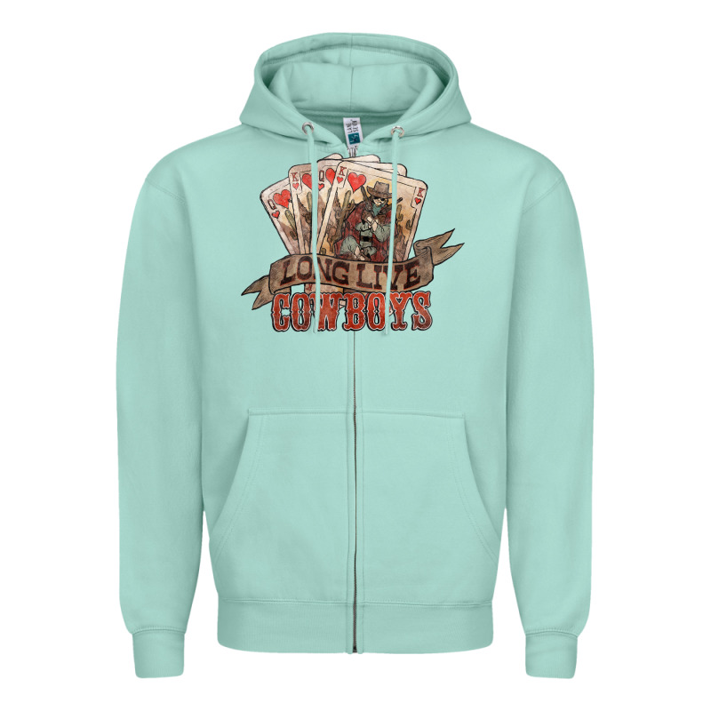 Long Live Cowboys Cards Zipper Hoodie by HowdyJamesFarm | Teevron